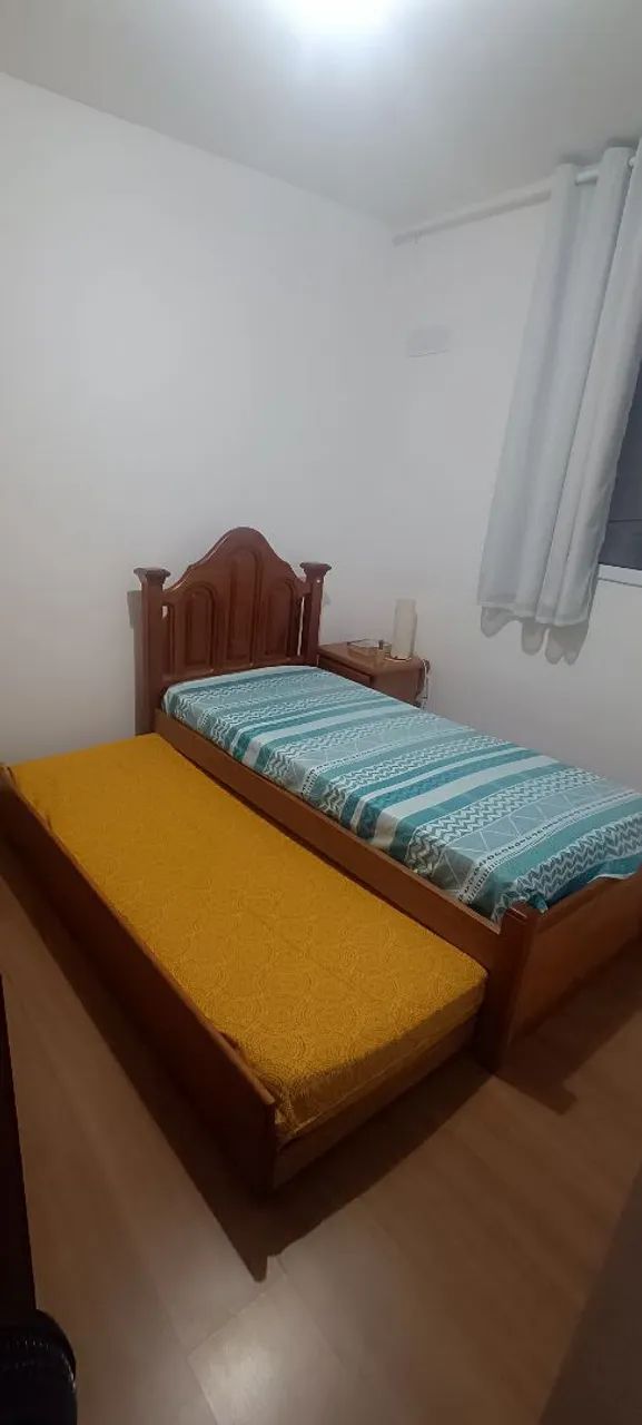 Cama de solteiro com auxiliar em madeira vai com um colchão  - Foto 3