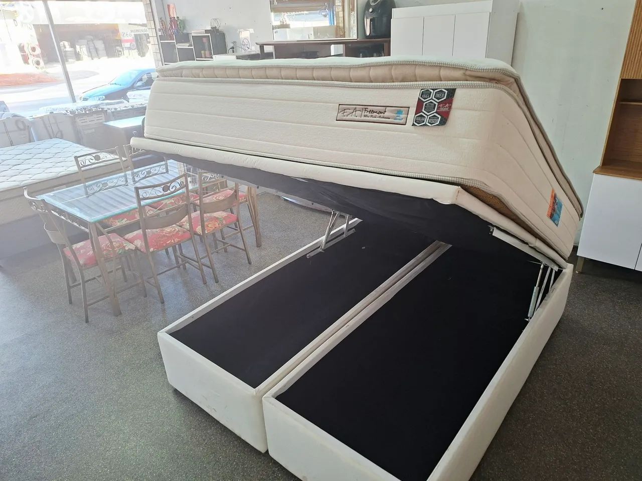 Cama box Queen size Bau colchão F.A molas ensacadas bambu  - Foto 2