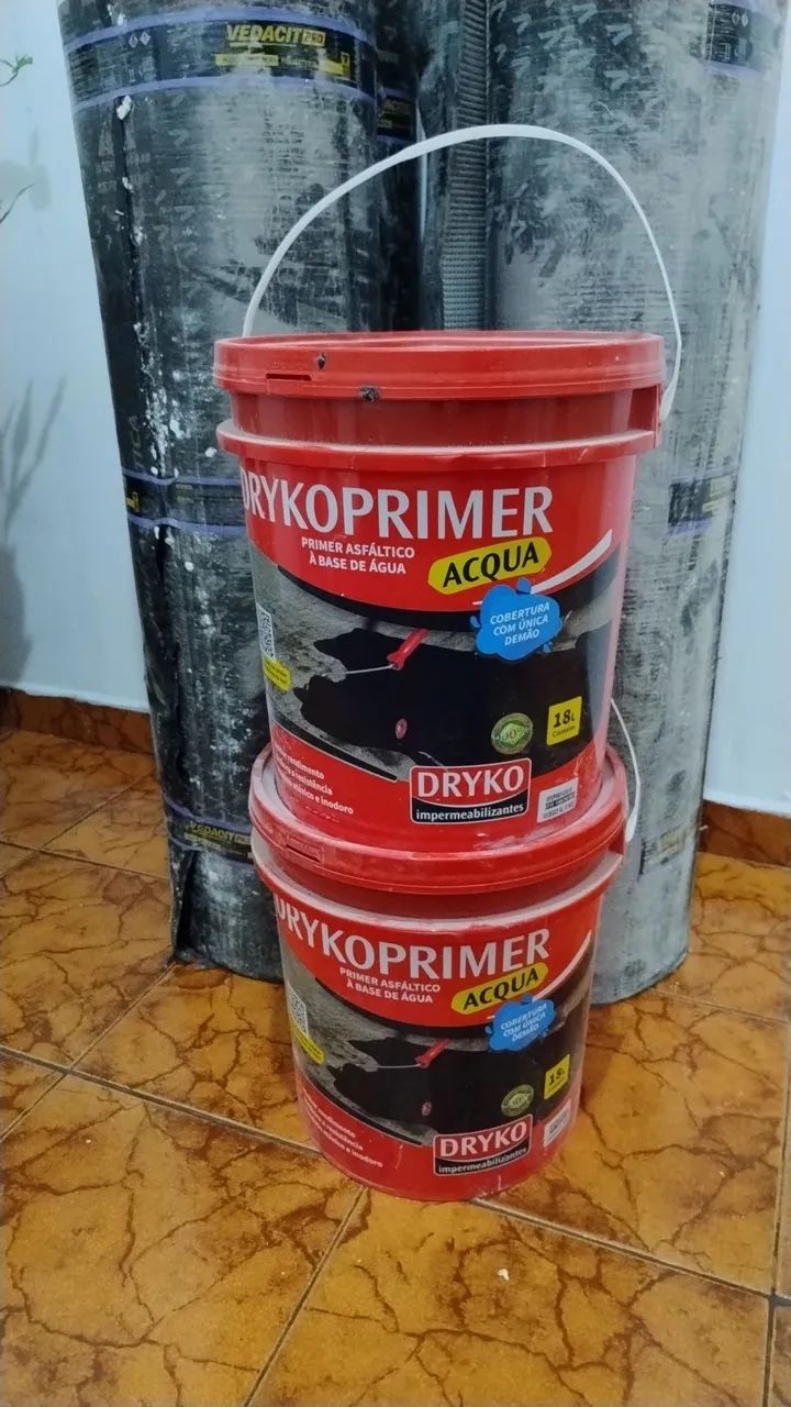 Manta asfáltica Poliéster Vpro II 4mm 10m e Prime Asfáltico para Manta  Base Água  Dryko