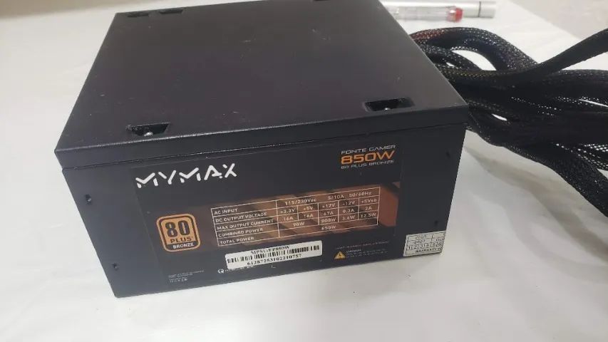Fonte Gamer MyMax 850W 80 Plus Bronze - Potência Real e Estabilidade