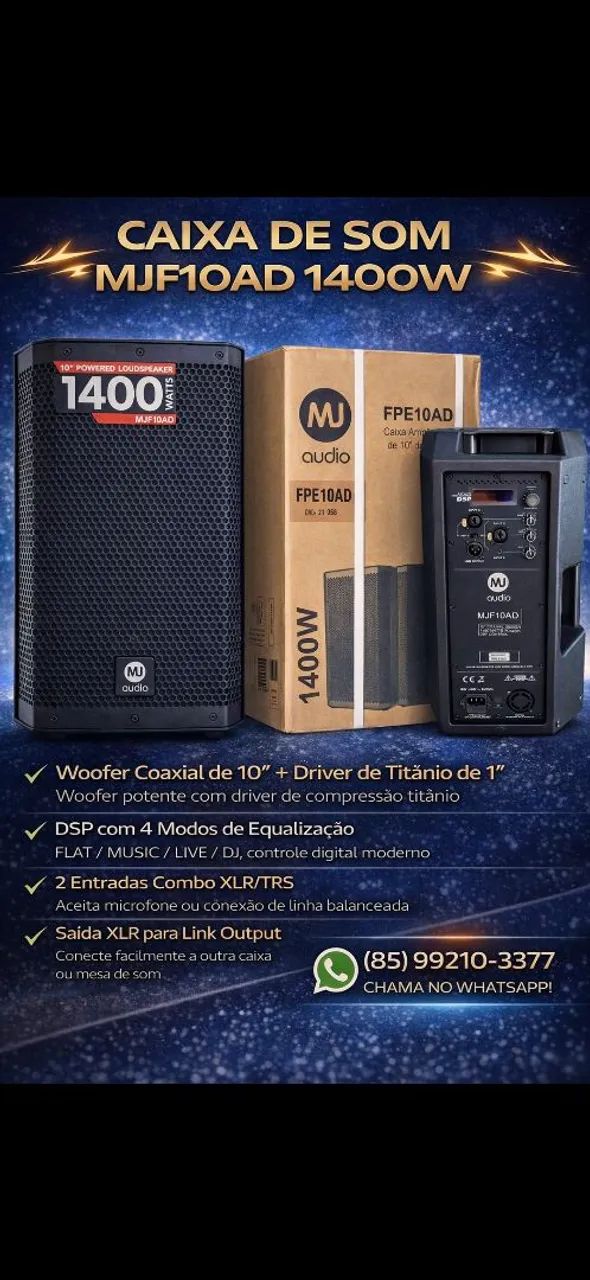 Caixa de som MJ AUDIO MJF10AD 1400W - Foto 2