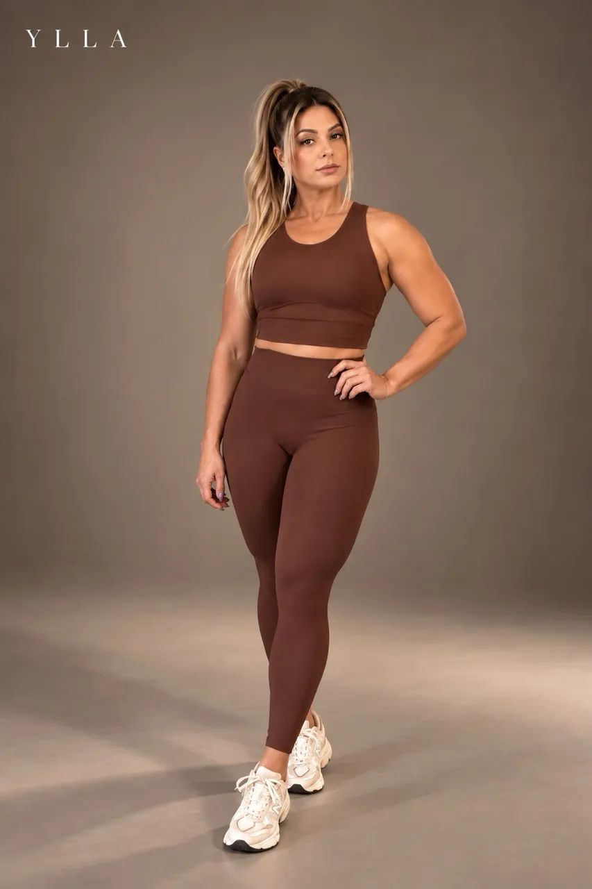 YLLA ACTIVEWEAR | Conjunto legging canelado premium