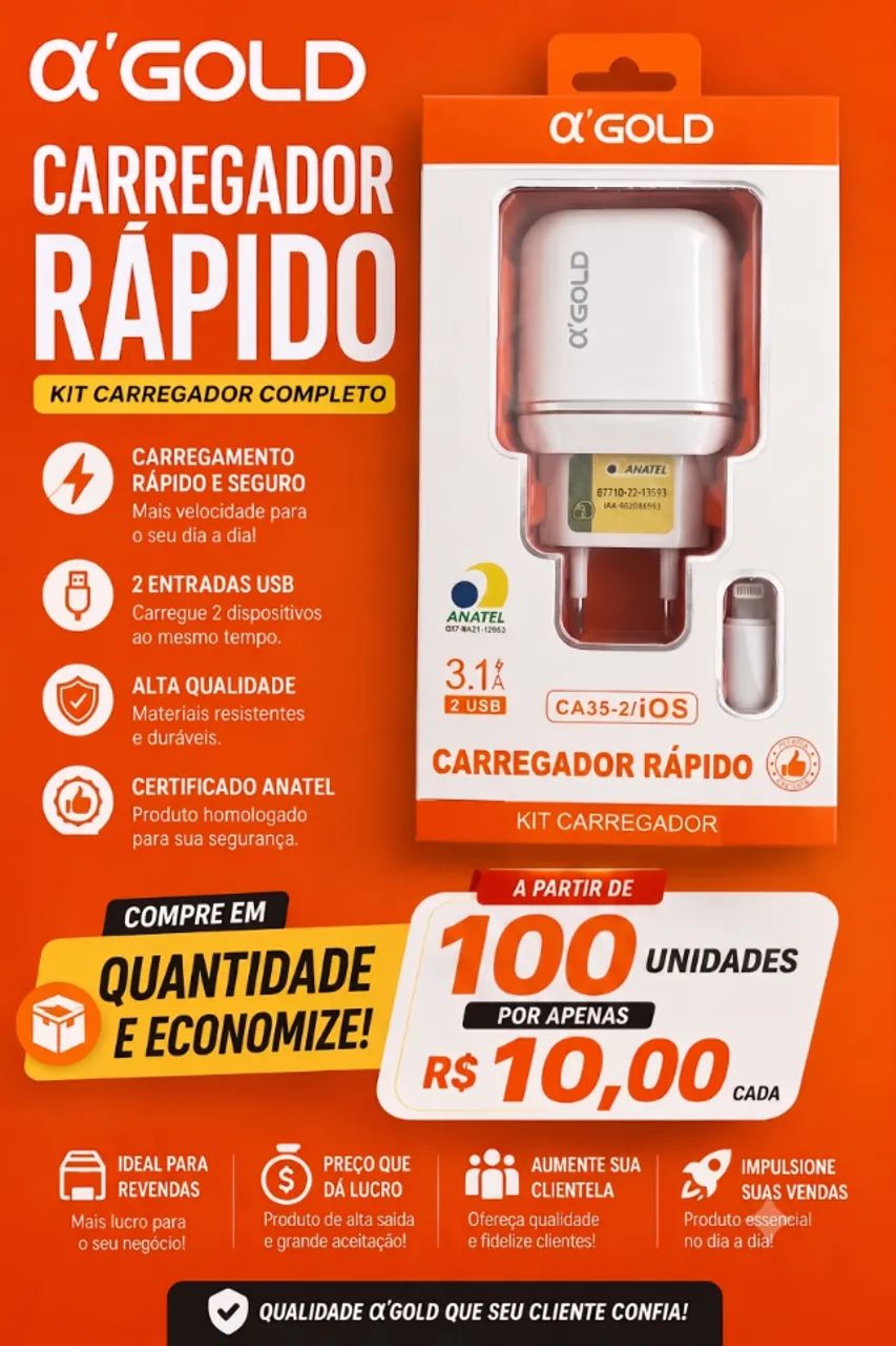 Lote de Carregadores IOS/TIPO C/V8