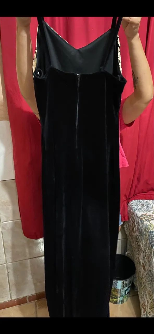 Vestido de festa preto com dourado - Foto 2