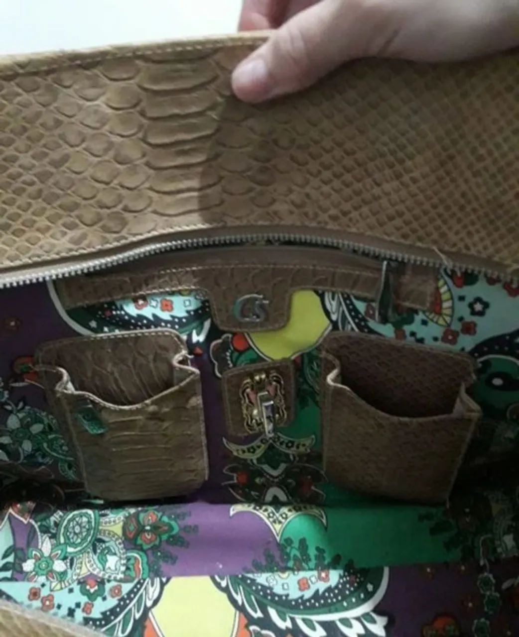 Bolsa Carmen Steffens couro legítimo croco - Foto 5