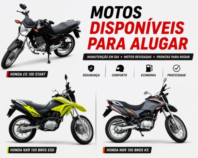 ALUGUEL DE MOTOS COM PROMESSA DE COMPRA.