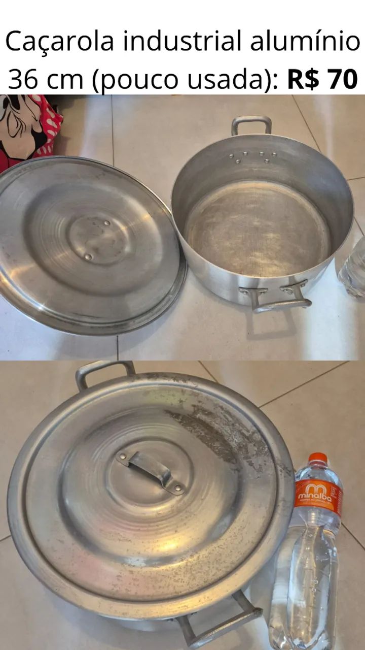 Caçarola indústrial de alumínio 36 cm (panela grande: panelão) - Foto 2