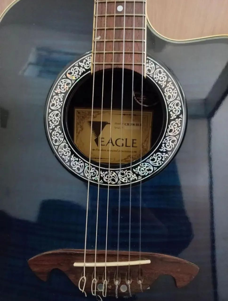 Violão Eletrico Eagle de Nylon (cor Azul) - Foto 2