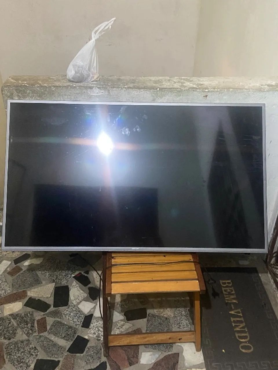 Televisão Samsung 55 polegadas (tela quebrada)