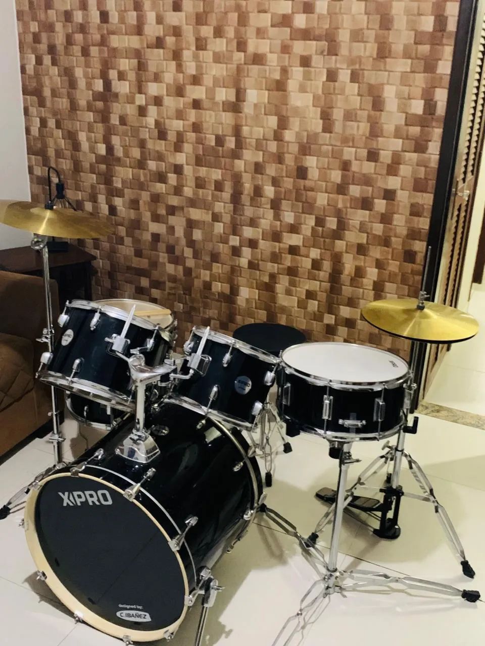 Bateria Acústica X-Pro Stage 5 Peças Preta - C.Ibanez - Muito Nova