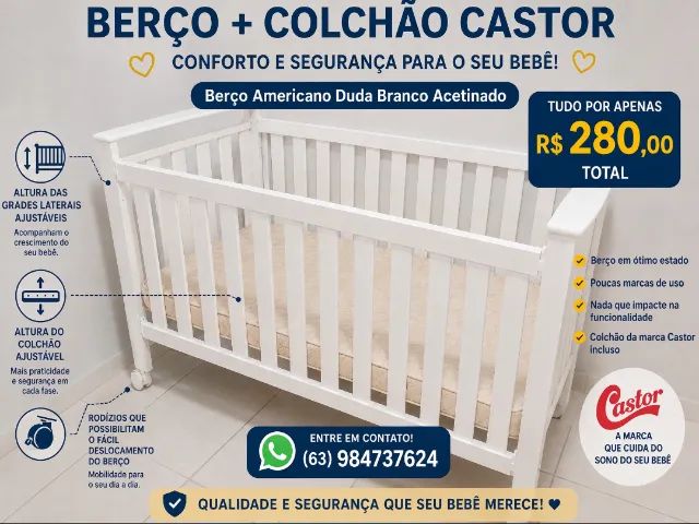 berço +colchão castor