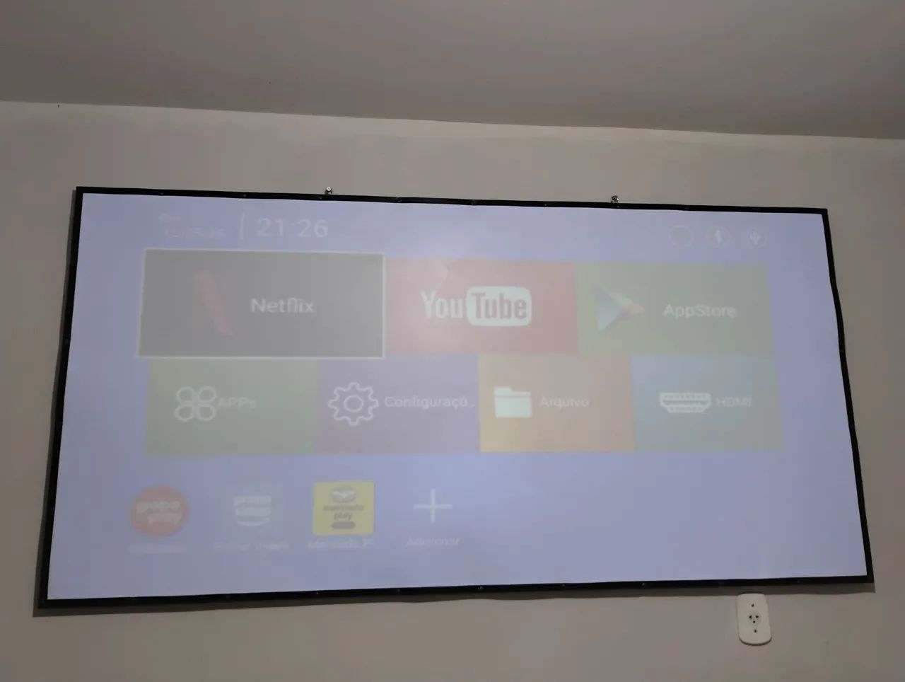 Tela de Projeção 2m x 1m de 84 polegadas  - Foto 3