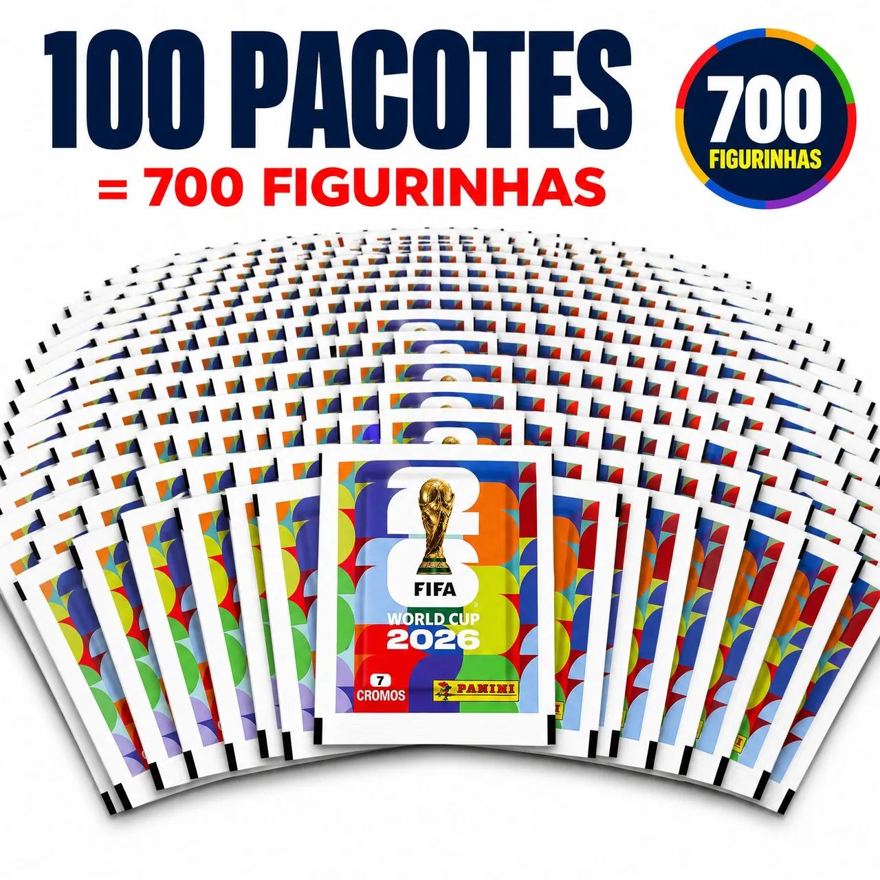 Kit 100 Envelopes figurinhas Copa do Mundo 2026 Original - Foto 2