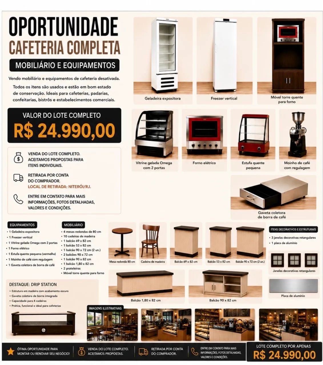 Oportunidade única! Monte sua cafeteria completa