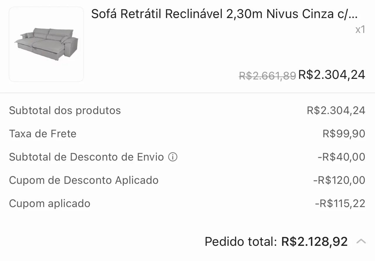 SOFÁ BIPARTIDO RETRÁTIL - Foto 3