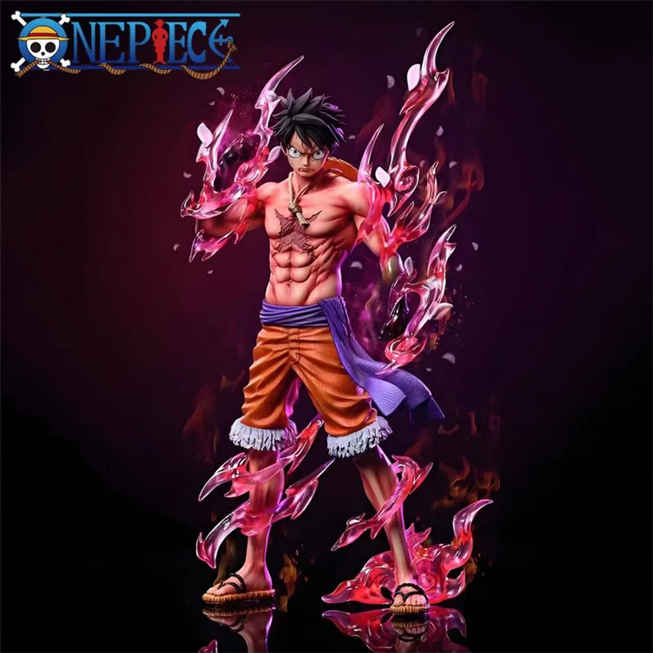 Boneco Luffy Chapéu de Palha Anime One Piece Miniatura Action Figure 24cm - Foto 2