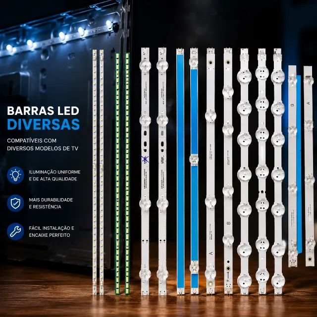  KIT COM DIVERSAS BARRAS DE LED PARA TV 