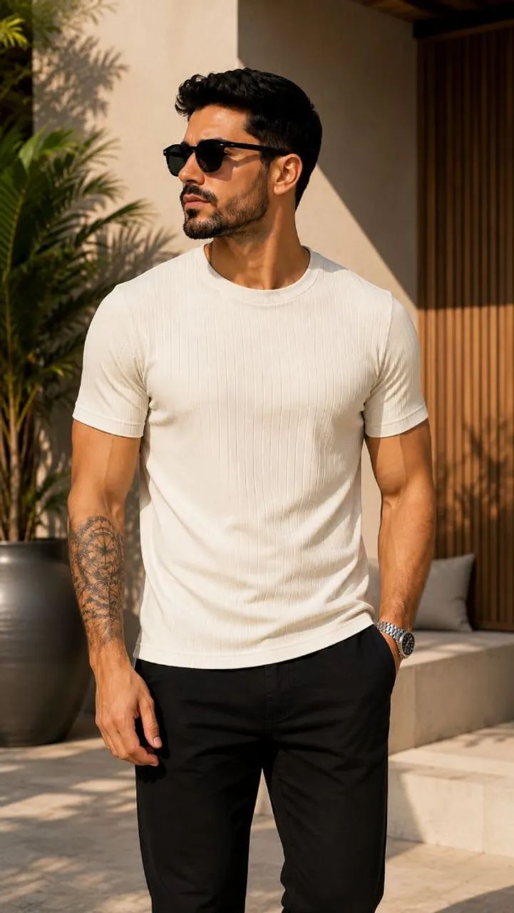 Camisa Gola Redonda Suedine 