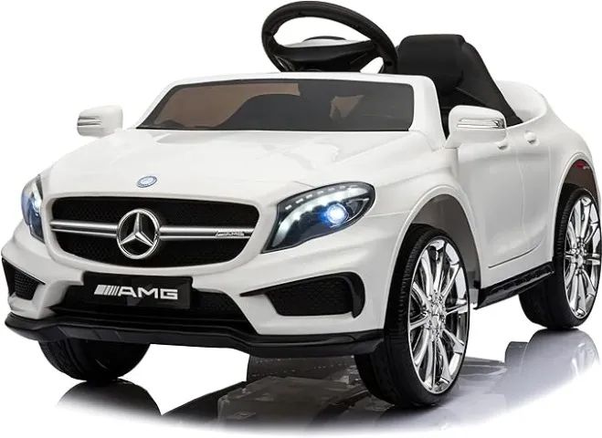 Locação Mini Veículo Carro Elétrico Mercedez Bens Branco controle remoto 12V