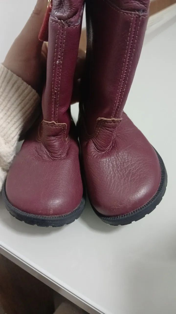 Bota infantil Ortopé em couro tamanho 20  - Foto 4
