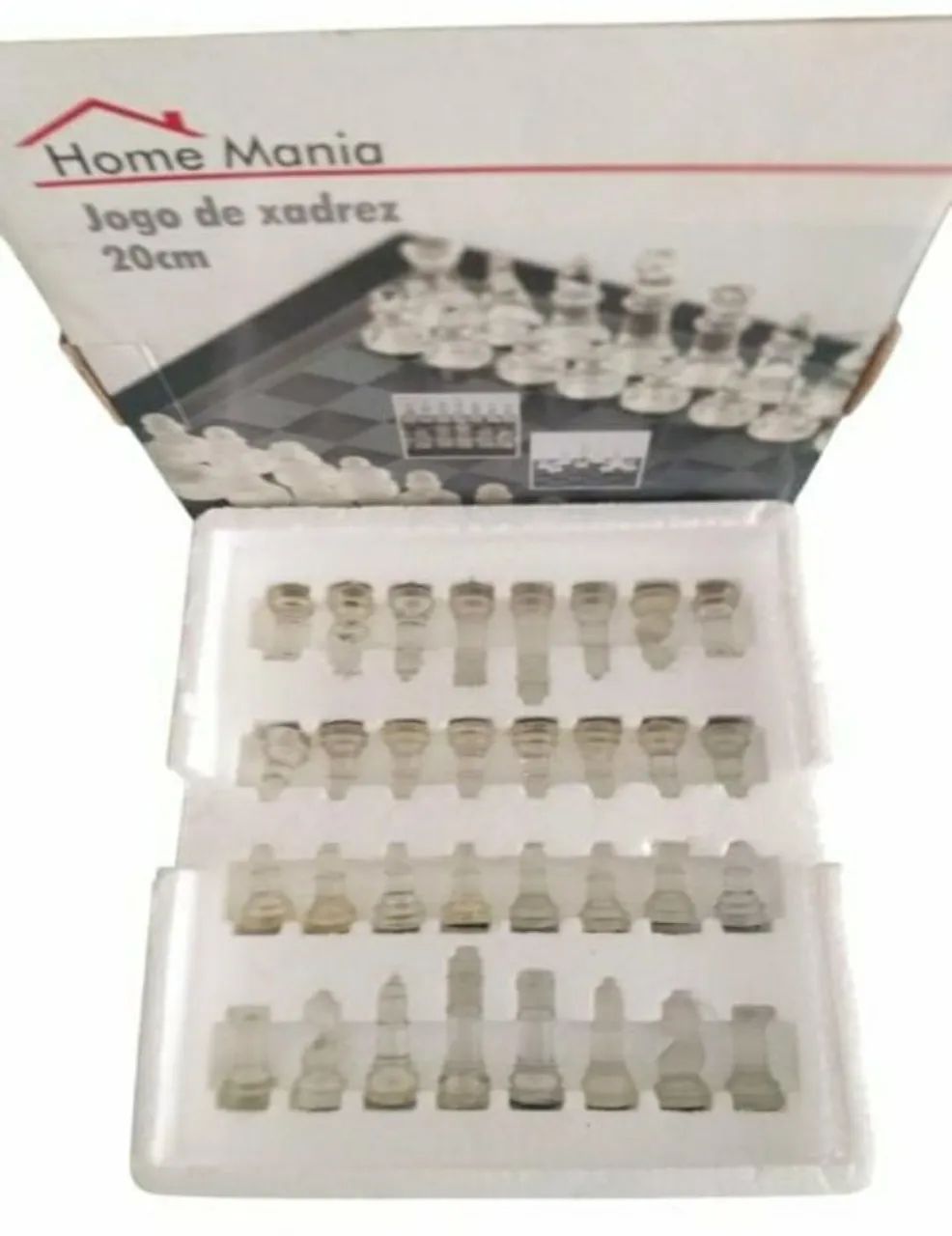 JOGO DE XADREZ COM TABULEIRO DE VIDRO E 32 PEÇAS, MARCA HOME MANIA. - Foto 2