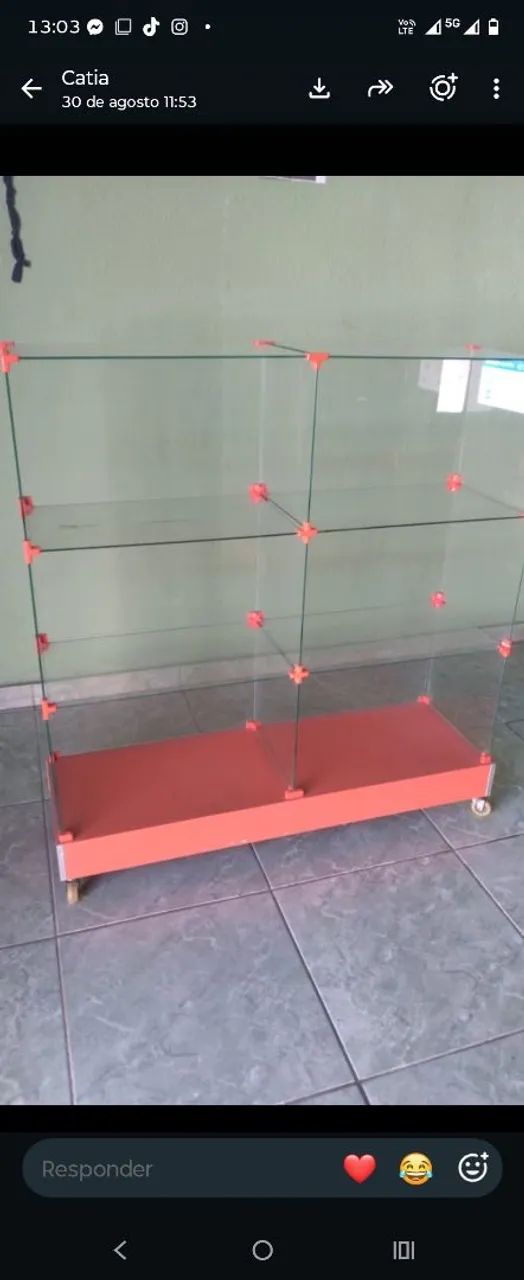 Vitrine com rodinhas 