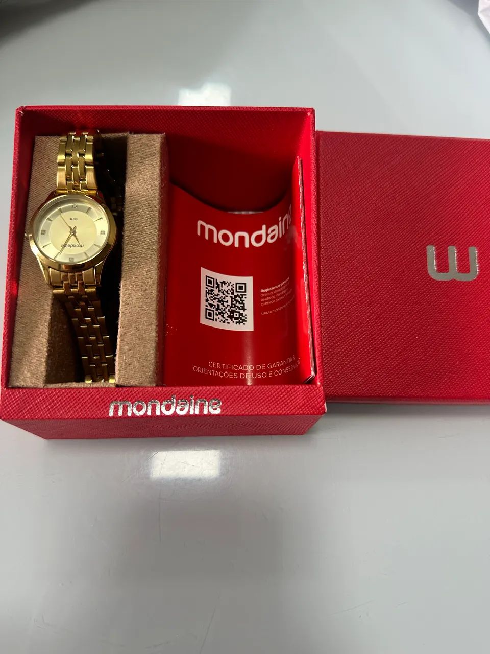 Relógio Mondaine Feminino Original Dourado + Caixa e Certificado - Foto 5