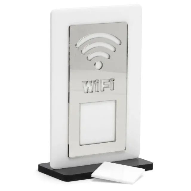 Placa Acrílica Prata QR Code Wi-Fi Personalizada - Foto 4