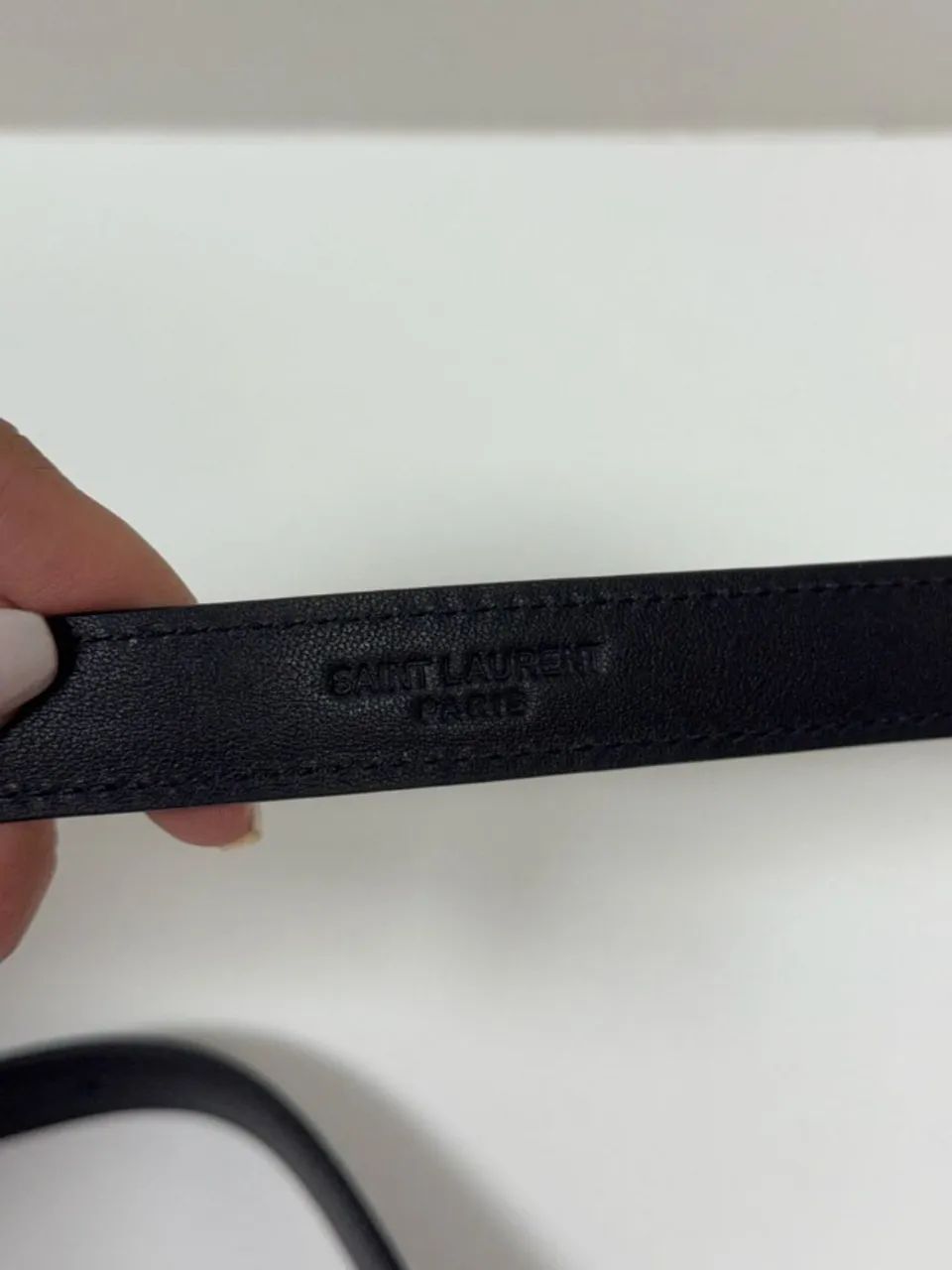 cinto saint laurent couro preto - Foto 4