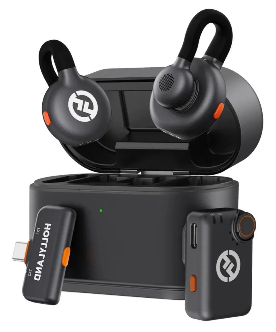 Microfone Hollyland Lark M2s Mini Combo Duo Sem Fio Preto