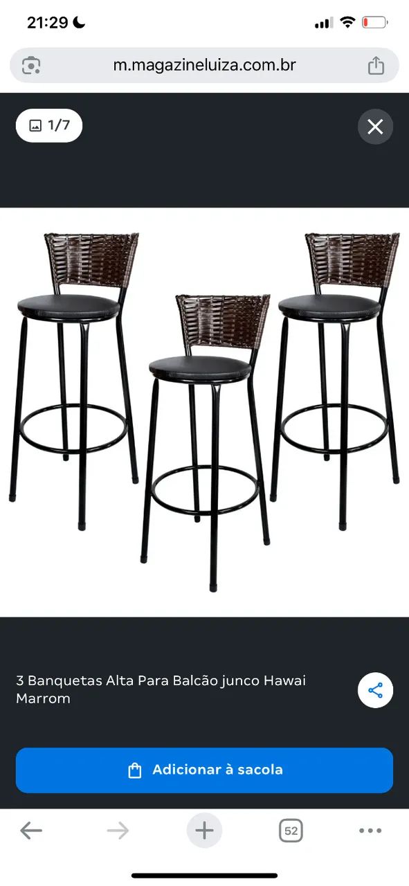 3 Banqueta alta para balcão 