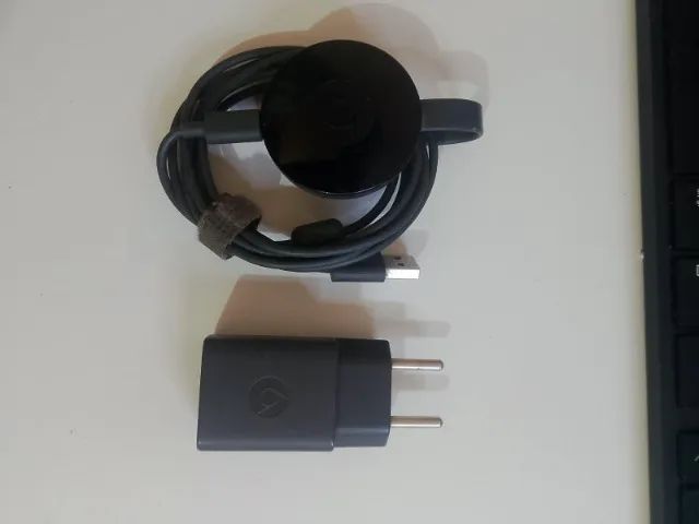 Google Chromecast 2ª Geração Completo - Com Fonte de Tomada Original e Cabo 