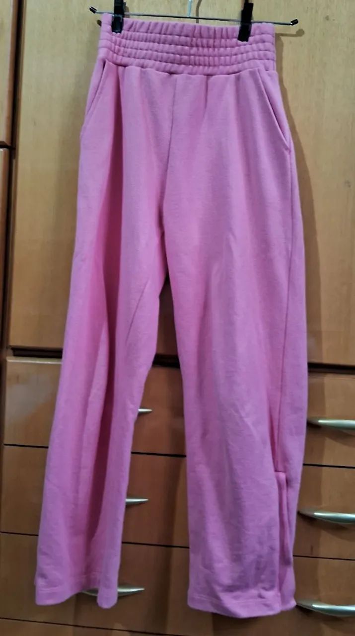 Calça moletom rosa Hering