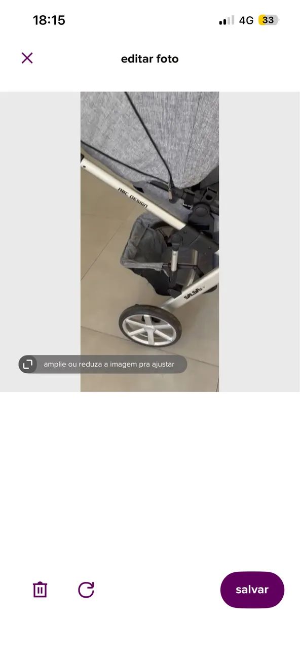 CARRINHO DE BEBÊ ABC DESIGN SALSA CINZA - Foto 4