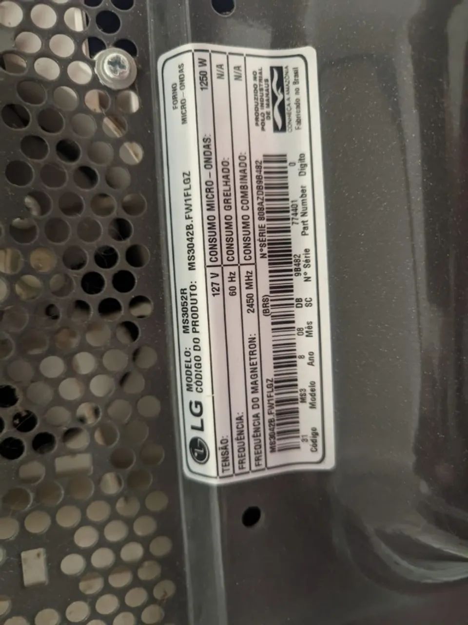 Micro-ondas LG 127V (Modelo MS3052R) - Foto 5