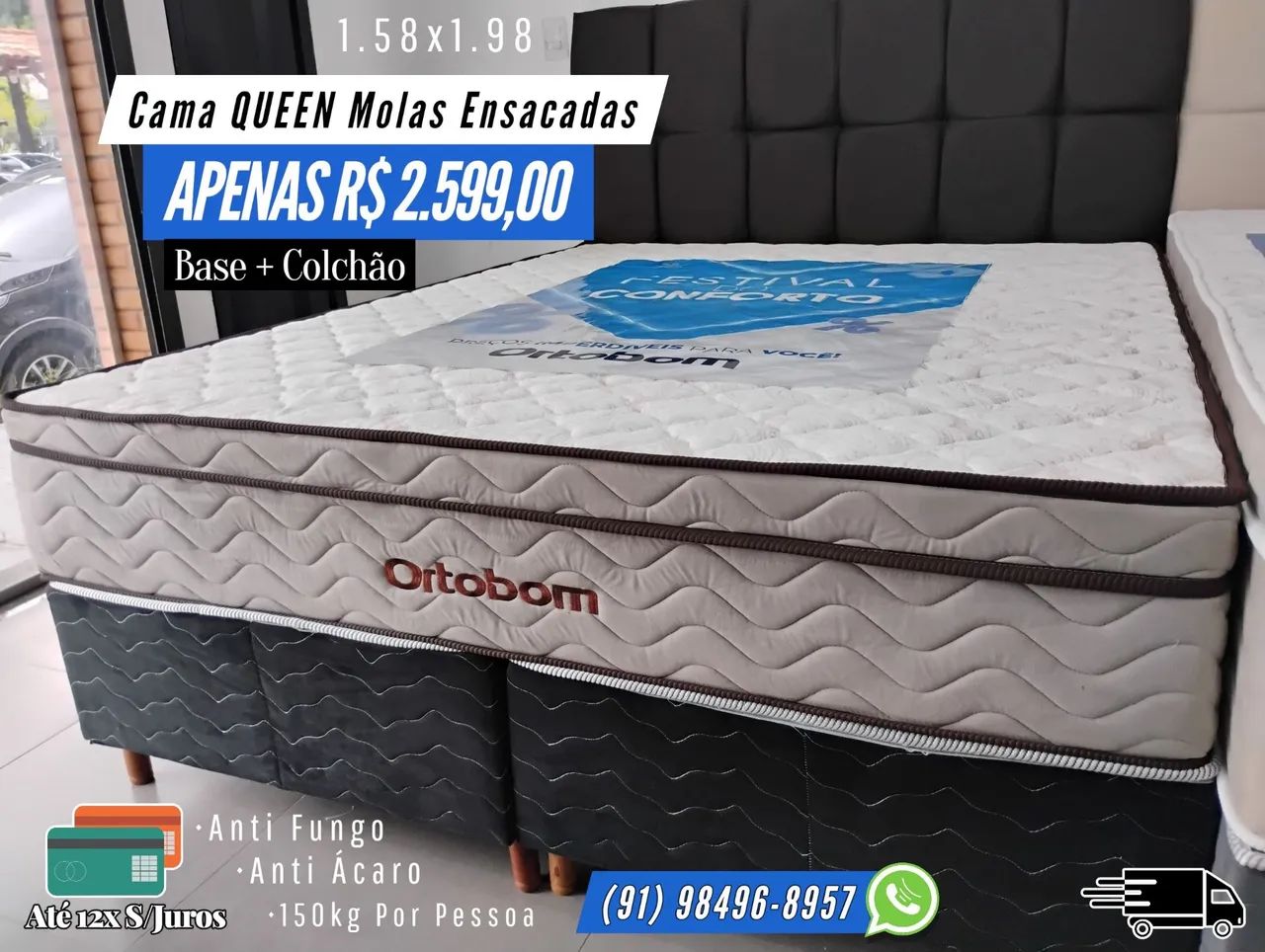 CAMA QUEEN ORTOBOM MOLAS ENSACADAS 