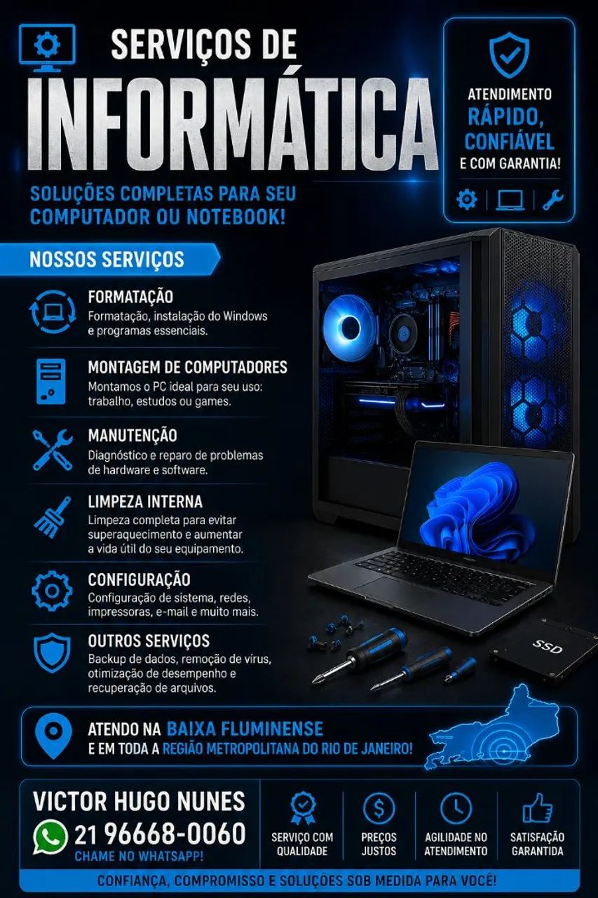 Assistência Técnica para PC e Notebook | Formatação, Limpeza e Upgrade de PC