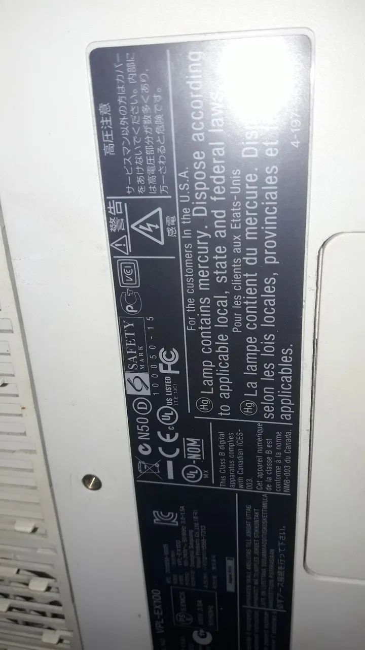 Projetor antigo Sony vpl (com defeito) - Foto 3
