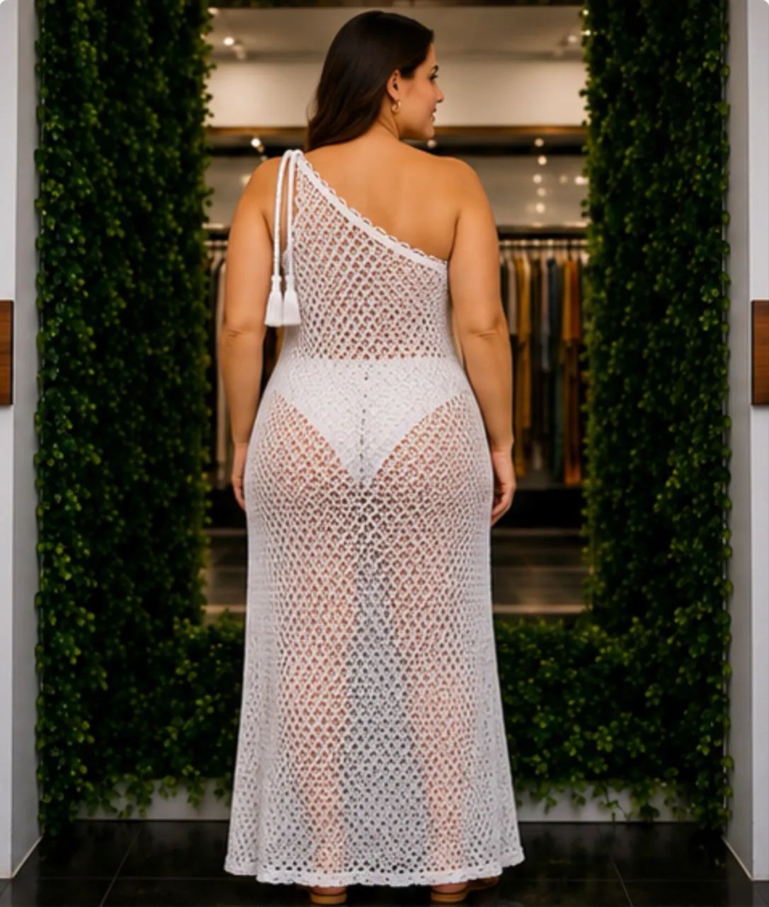 Vestido Longo ombro Único Branco Farm  - Foto 2