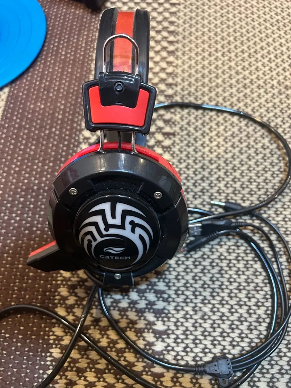 Headset Gamer C3Tech Preto e Vermelho com Microfone - USB e P2 - Foto 3