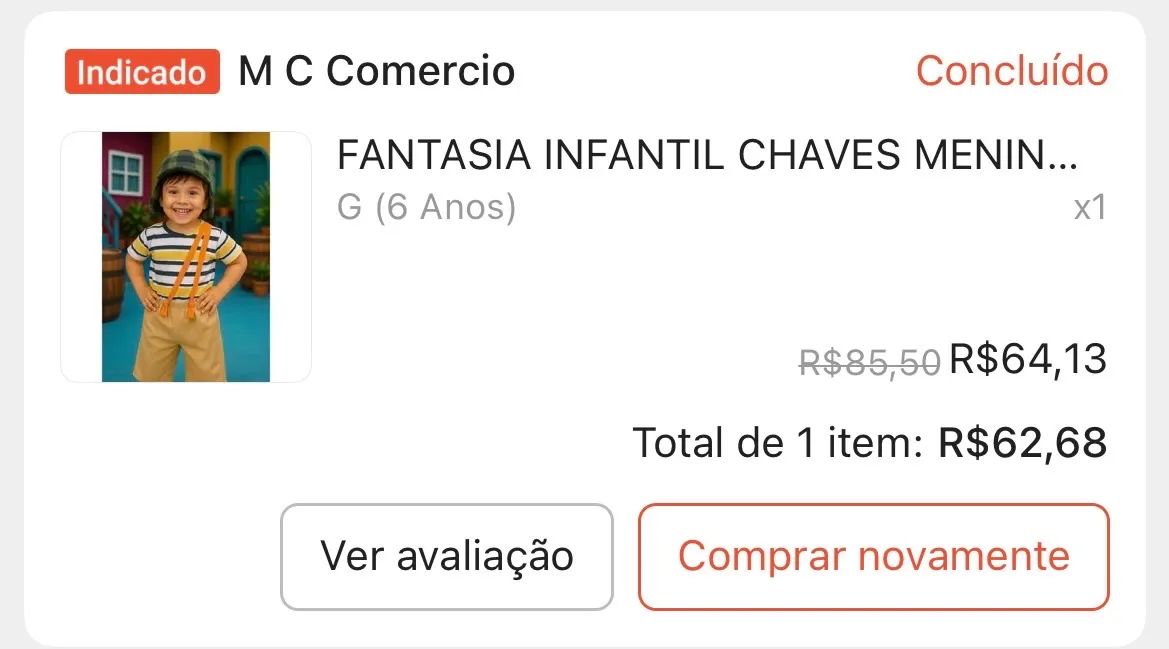 Fantasias infantil 