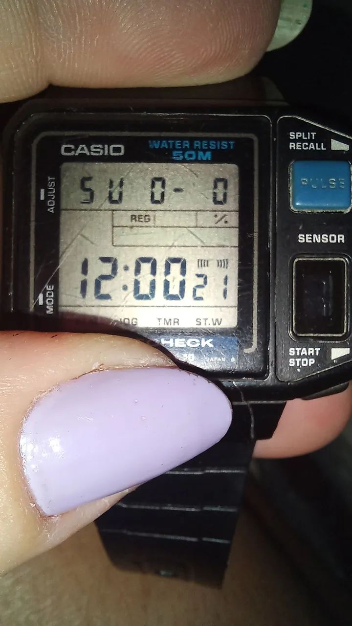 CASIO POSレジ VX-100 Relógio Casio JP-100W Pulsecheck Vintage - Funcionando - Raro