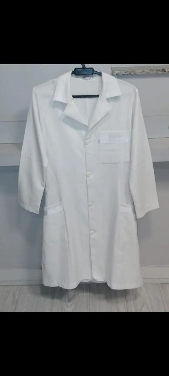 JALECO ASPEN MANGA LONGA FEMININO TAM<br>JALECO ASPEN BRANCO MANGA LONGA FEMININO TAM P - Foto 3