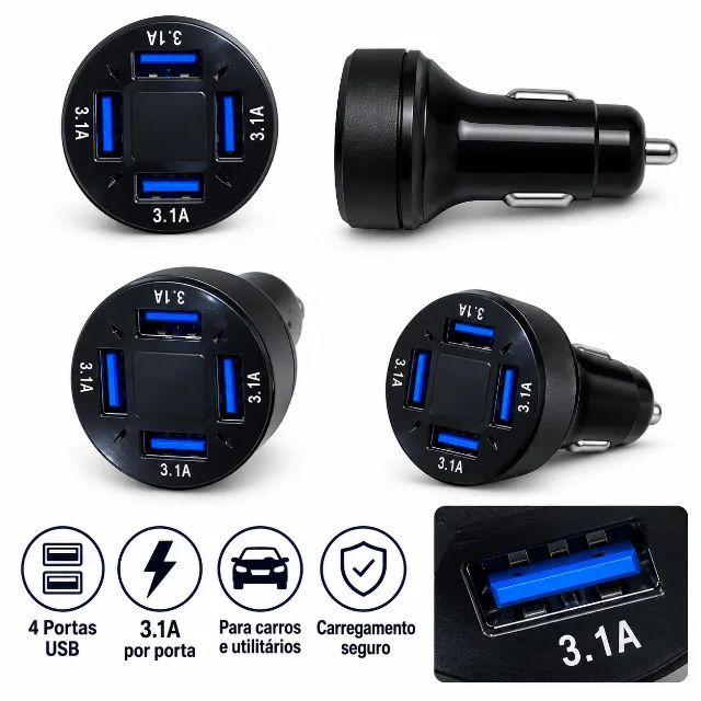 Carregador veicular celular Turbo