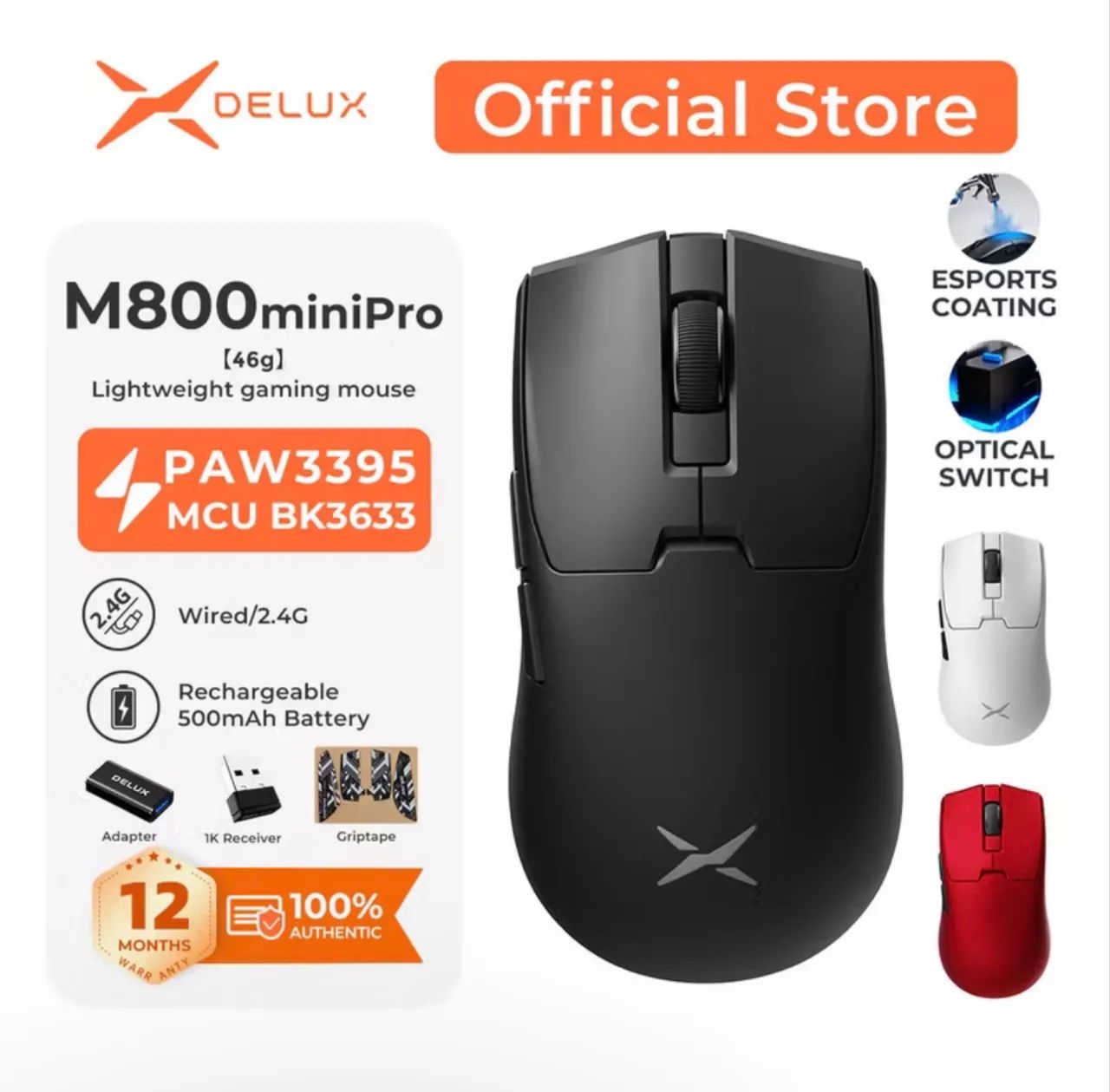 Mouse Gamer Delux M800 Mini Pro - Lacrado - Foto 2