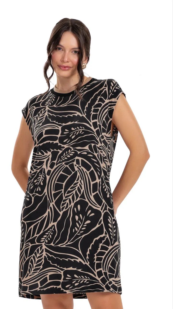 Vestido Folhagem Noturna 