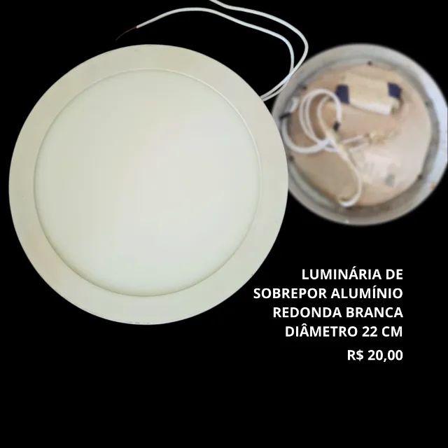 Luminária redonda sobrepor 22cm
