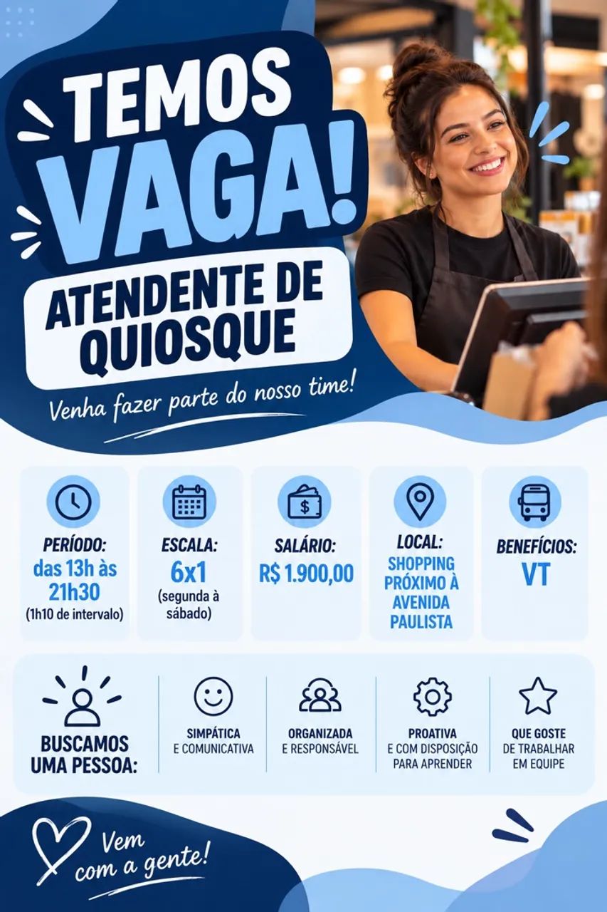 Atendente Quiosque 