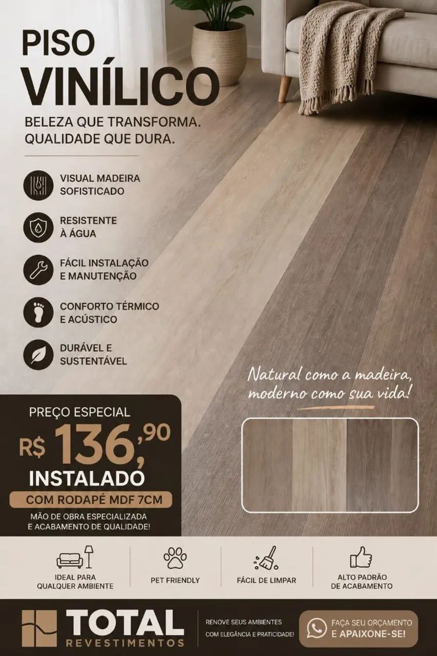 Piso vinílico em promoção 