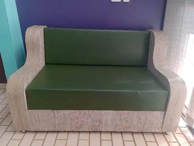 Sofá 2 Lugares Moderno e Robusto - Couro Sintético Verde - Foto 4